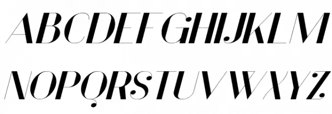 Vanity Bold Wide Italic Schriftart Groß