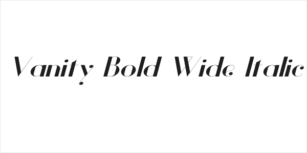 Vanity Bold Wide Italic Logo