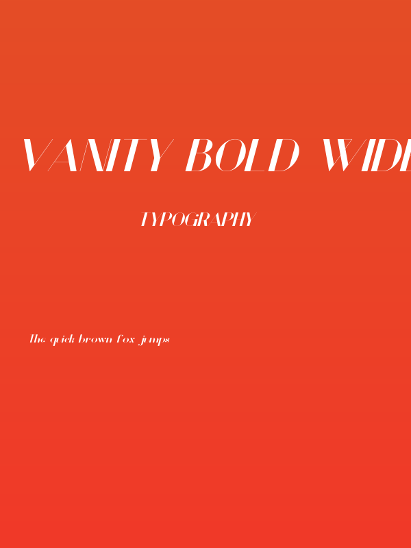 Vanity Bold Wide Italic Poster