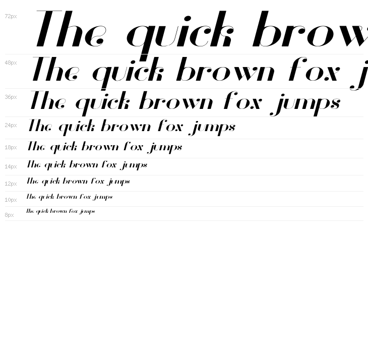 Vanity Bold Wide Italic Waterfall