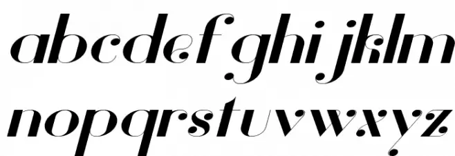 Vanity Bold Wide Italic Caratteri MINUSCOLO