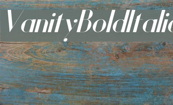 Vanity-BoldItalic Font examples
