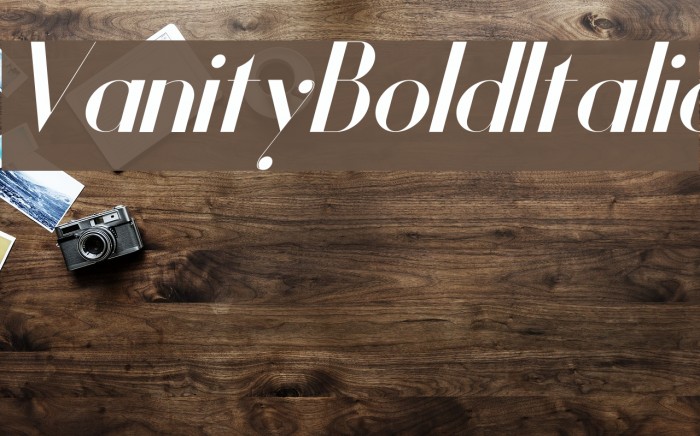Vanity-BoldItalic Font examples