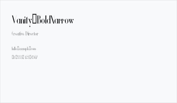 Vanity-BoldNarrow Business Card