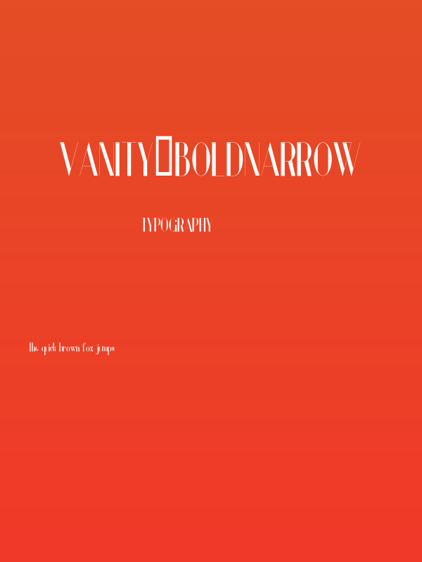 Vanity-BoldNarrow Poster
