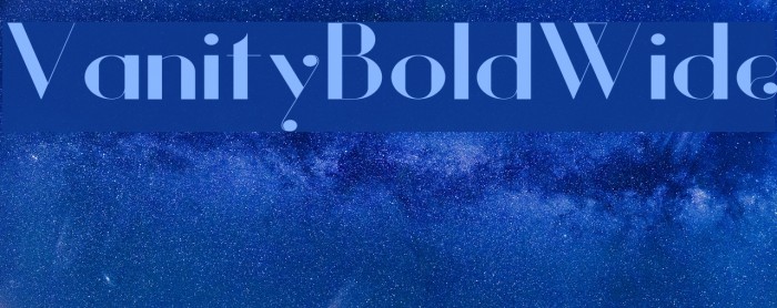 Vanity-BoldWide Font examples