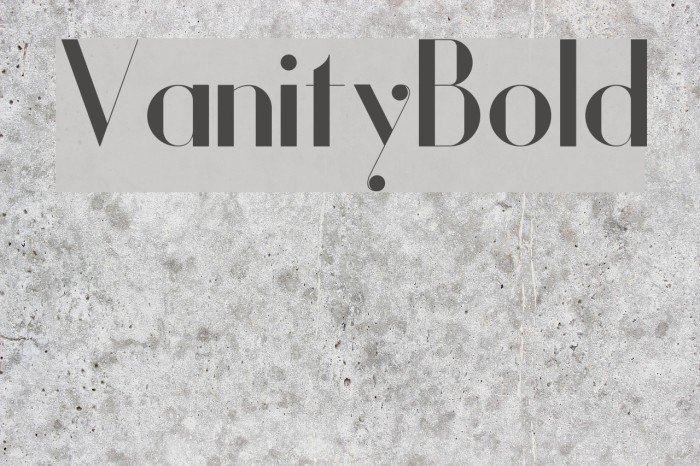 Vanity-Bold Font examples