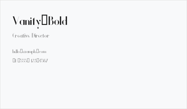 Vanity-Bold Business Card