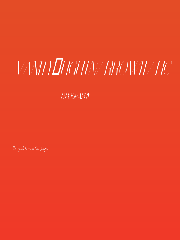 Vanity-LightNarrowItalic Poster