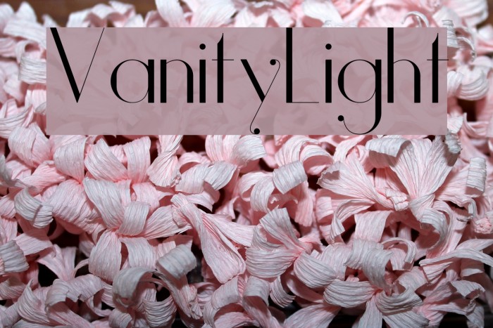 Vanity-Light Font examples