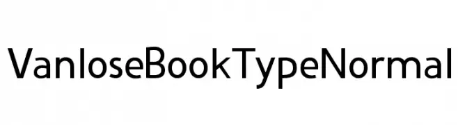 Vanlose BookType Normal  Скачать бесплатные шрифты