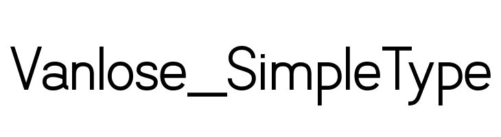Vanlose_SimpleType Fonte