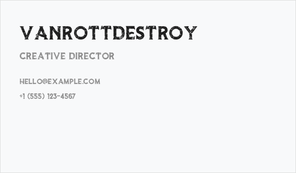 VanrottDestroy Business Card