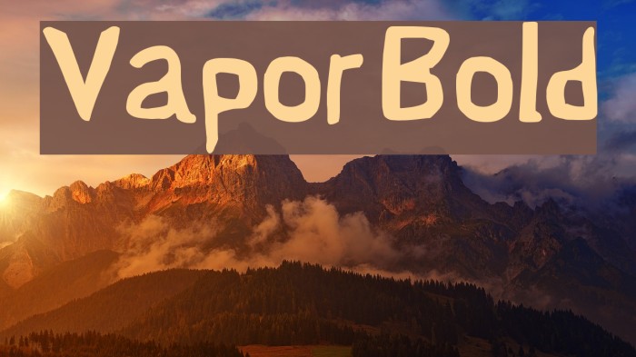 Vapor Bold Font examples