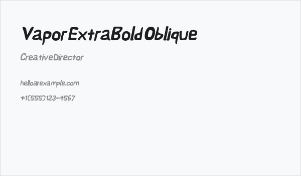 Vapor ExtraBold Oblique Business Card