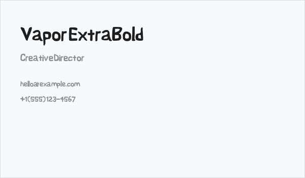 Vapor ExtraBold Business Card