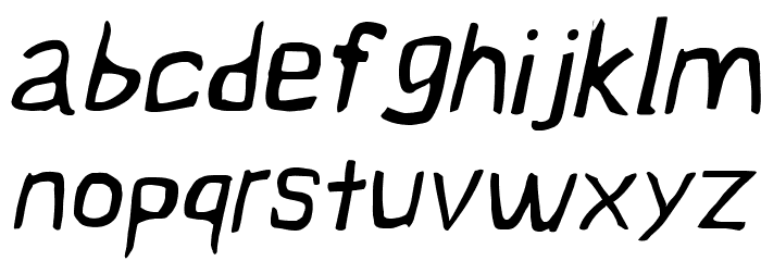 Vapor Light Oblique Font LOWERCASE