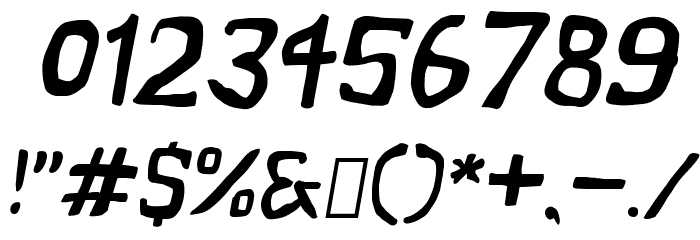 Vapor Oblique Font OTHER CHARS