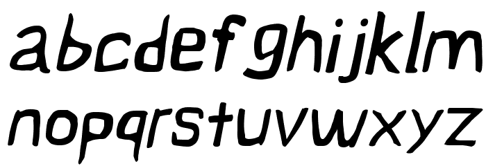 Vapor Oblique Font LOWERCASE