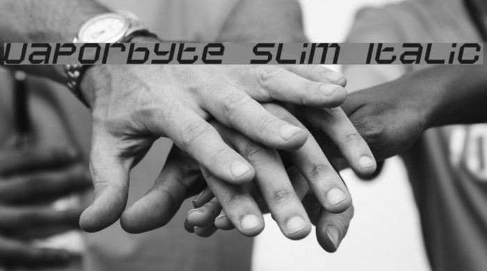 Vaporbyte Slim Italic Font examples
