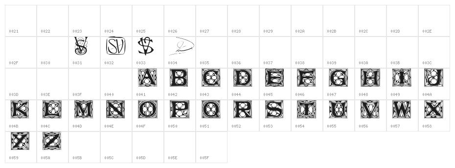 Varah Regular Character Map