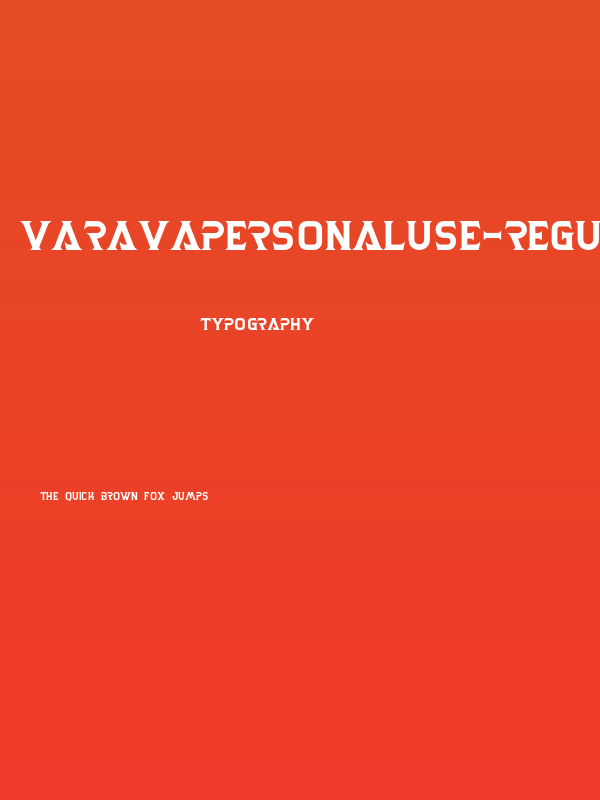 VaravaPersonalUse-Regular Poster