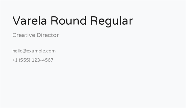 Varela Round Regular Business Card