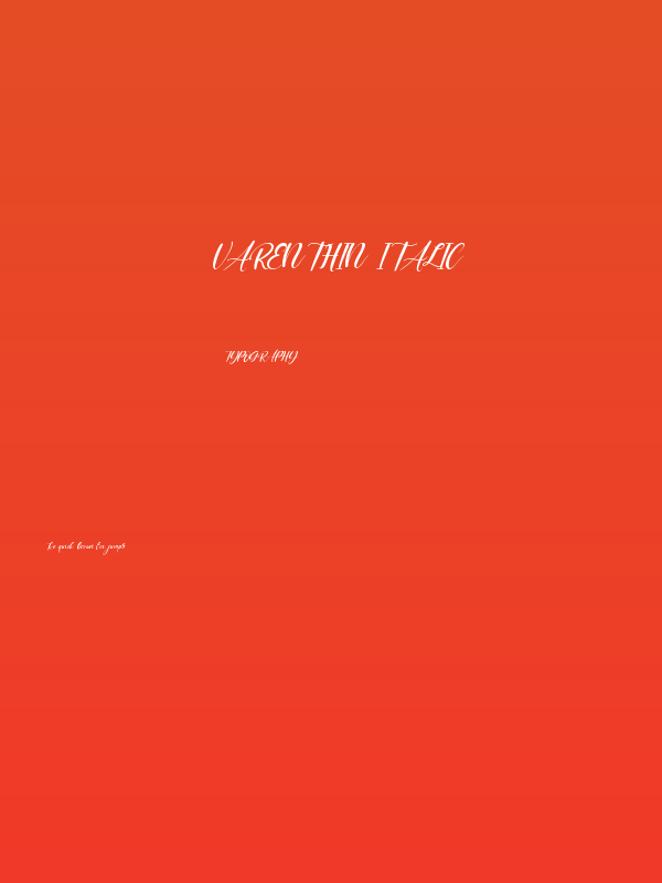 Varenthin Italic Poster