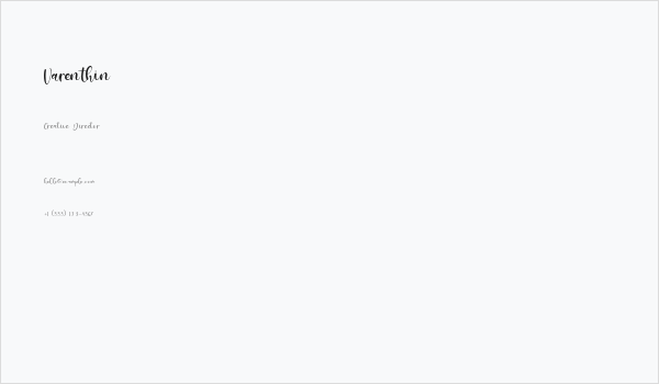 Varenthin Business Card