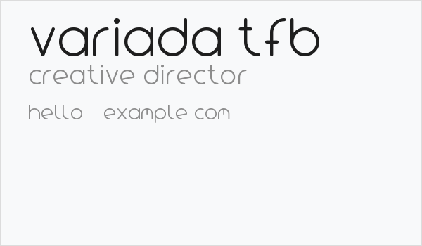 Variada tfb Business Card