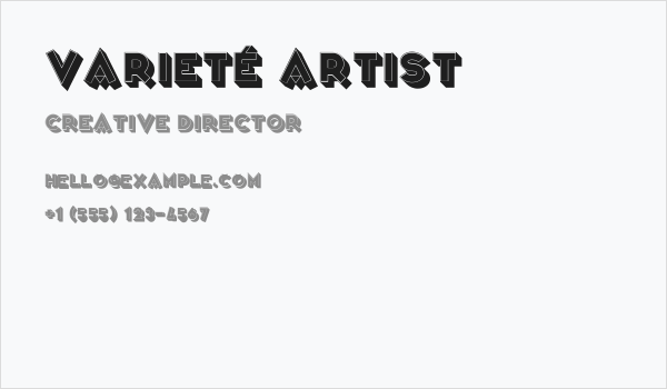 Varieté Artist Business Card