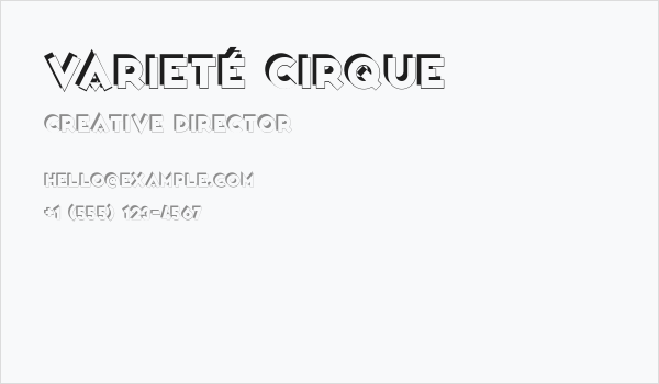 Varieté Cirque Business Card