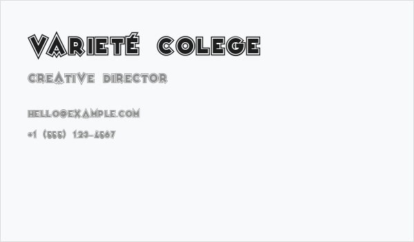 Varieté Colege Business Card