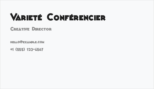 Varieté Conférencier Business Card