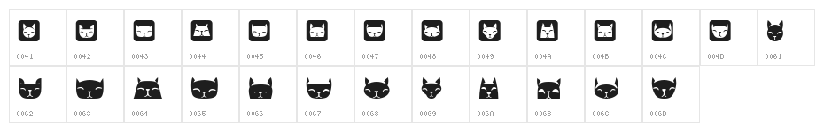 Various Cats Regular Character Map