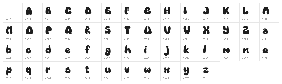 Various DEMO Regular Character Map