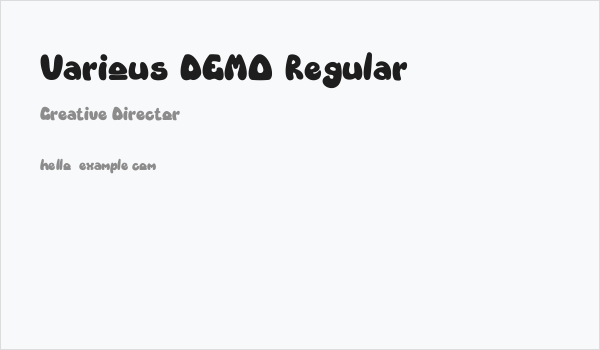 Various DEMO Regular Business Card