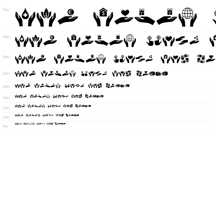 Various Hands Regular Waterfall