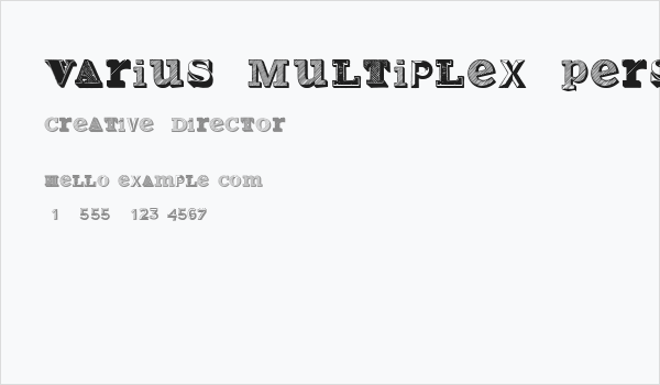 Varius Multiplex Personal Edition Business Card