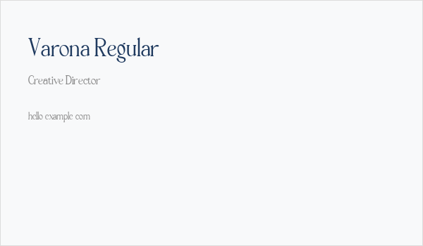 Varona Regular Business Card