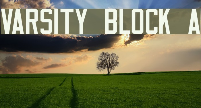 Varsity Block A फ़ॉन्ट examples