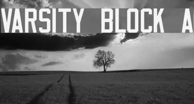 Varsity Block A Font examples