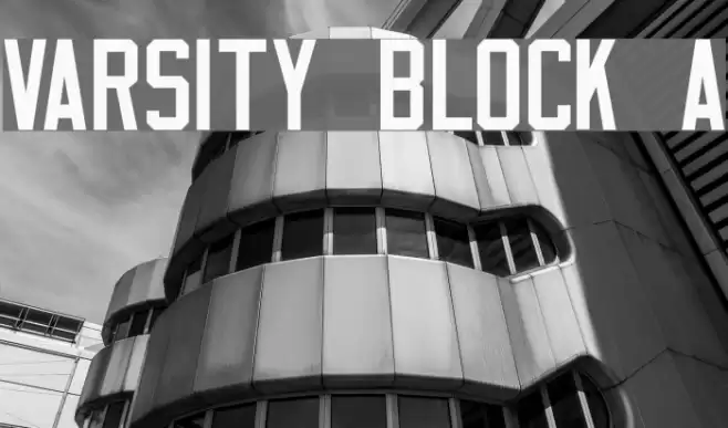 Varsity Block A Font examples