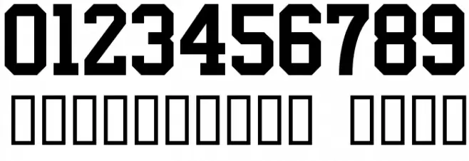 Varsity Block B Font OTHER CHARS