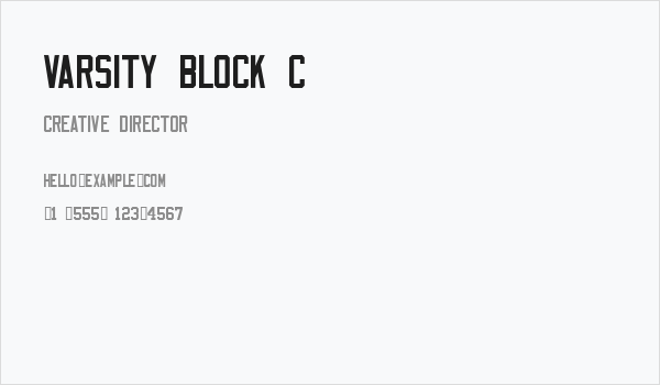 Varsity Block C Business Card