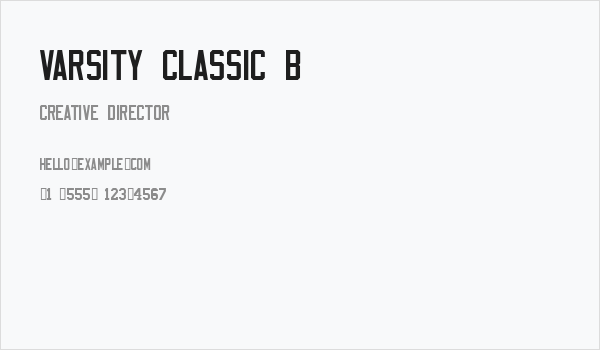 Varsity Classic B Business Card
