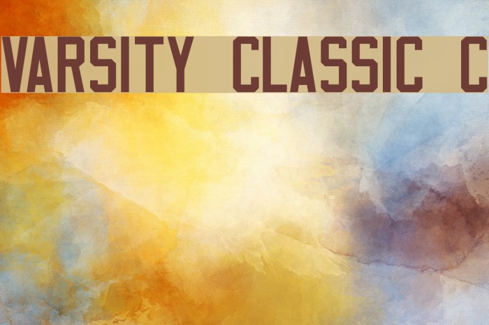 Varsity Classic C Font examples