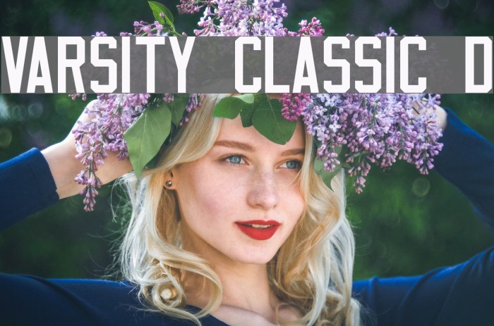 Varsity Classic D Font examples