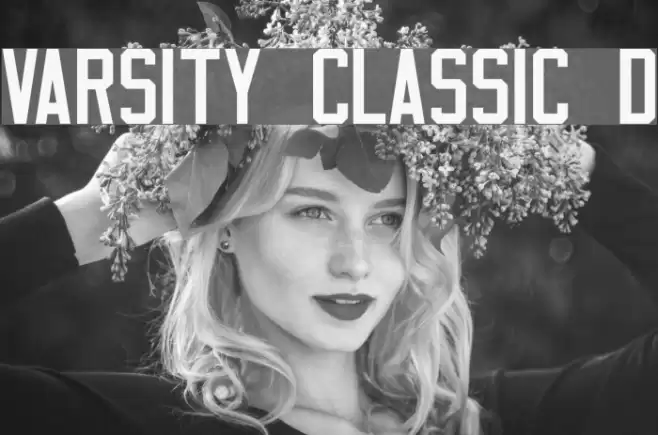 Varsity Classic D Font examples