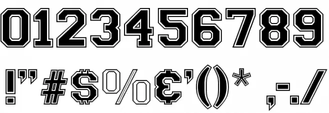Varsity Regular フォント その他の文字